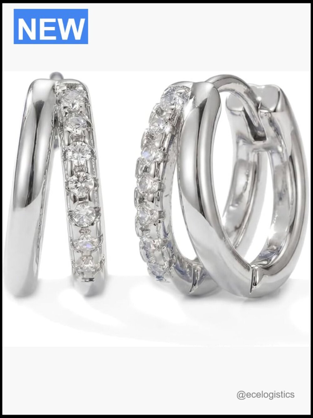 14K Gold Plated Huggie Hoop Earrings for Women, Hypoallergenic CZ Diamond